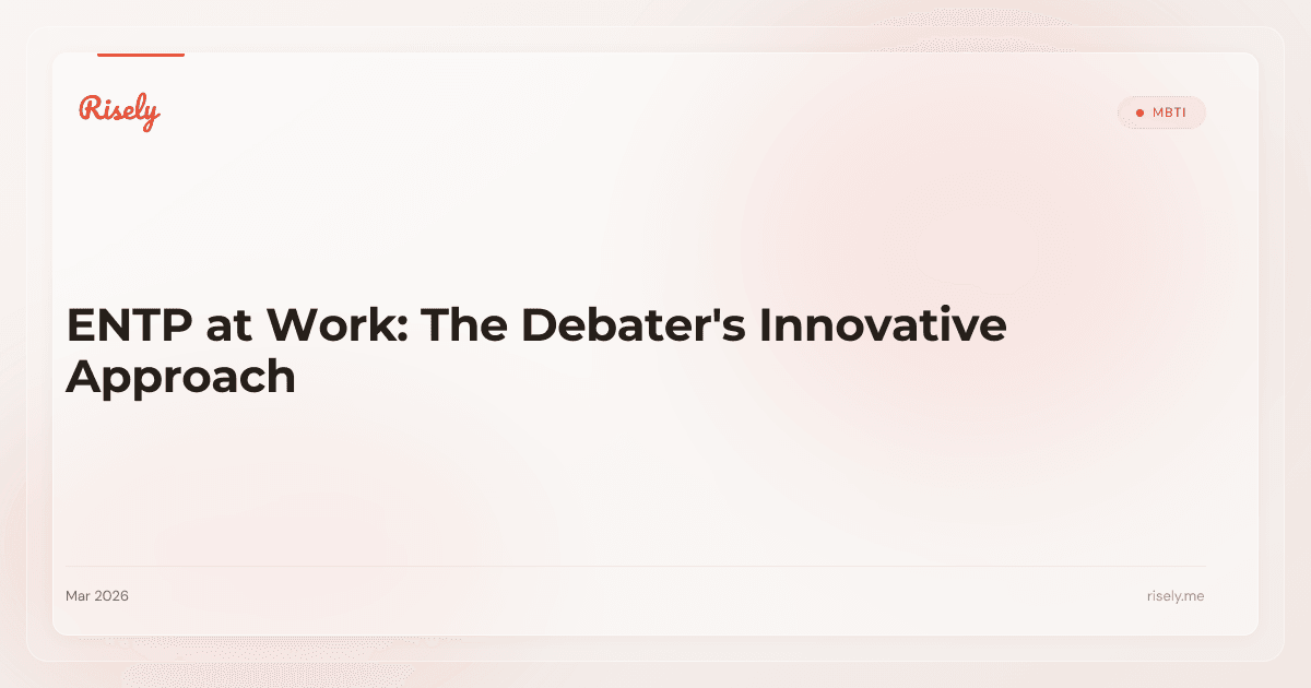 ENTP at Work: The Debater's Innovative Approach