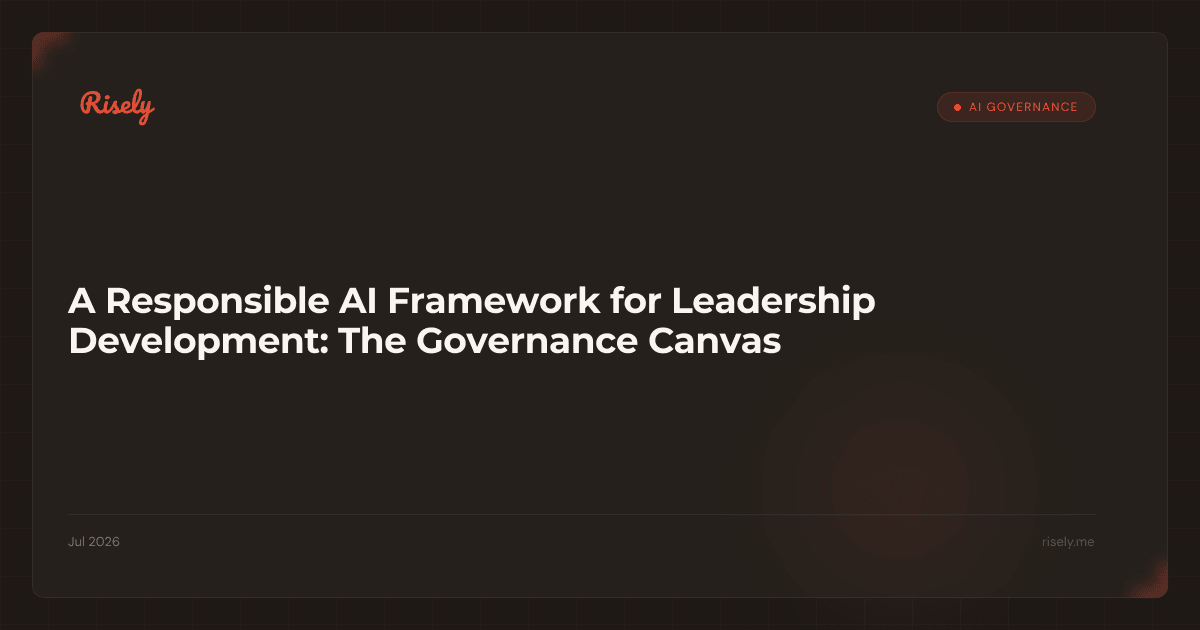 A Responsible AI Framework for Leadership Development: The Governance Canvas
