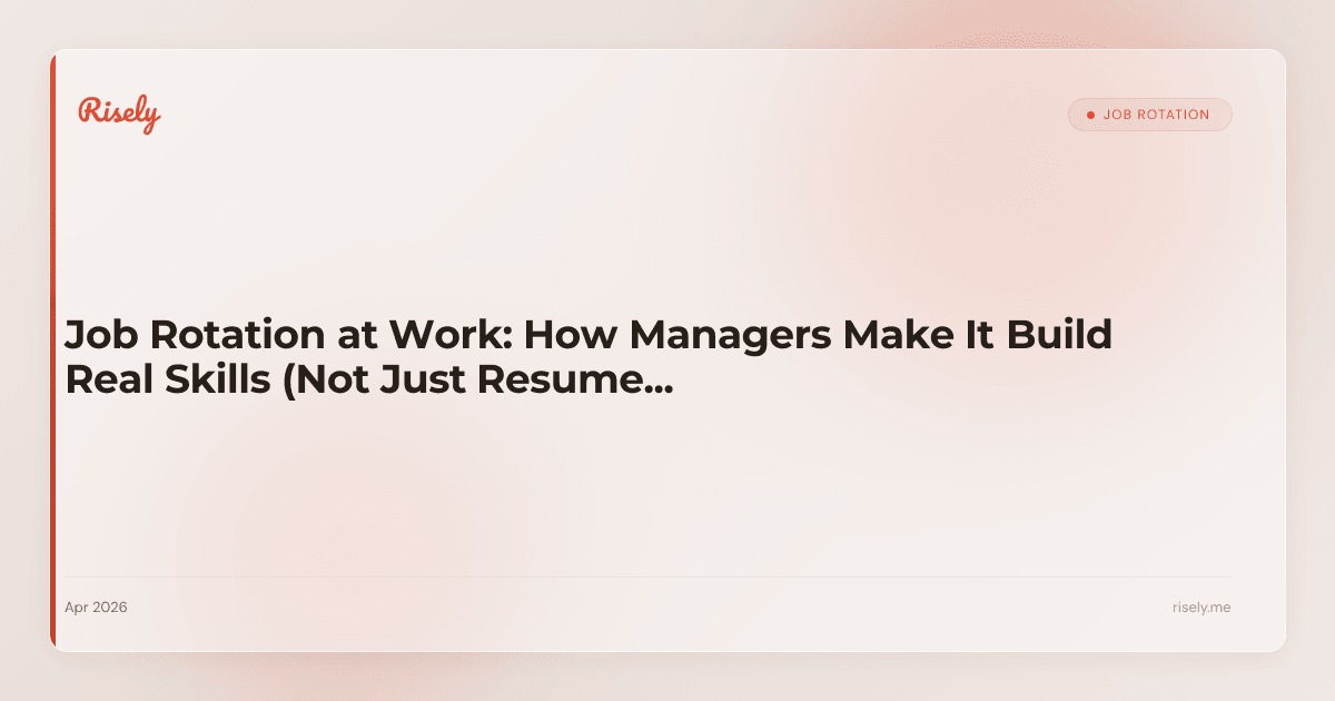 Job Rotation at Work: How Managers Make It Build Real Skills (Not Just Resume Lines)
