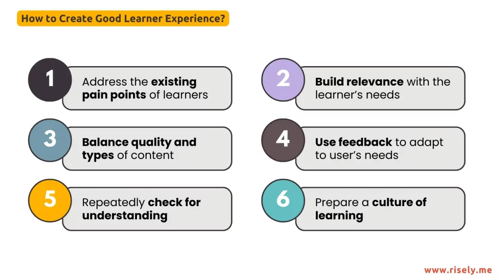 factors of good learner experience 