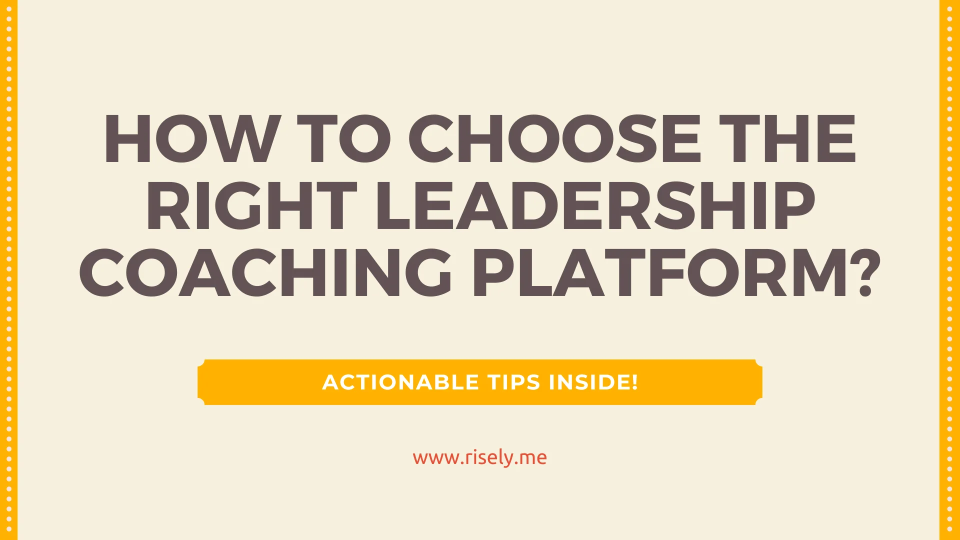 leadership coaching platform