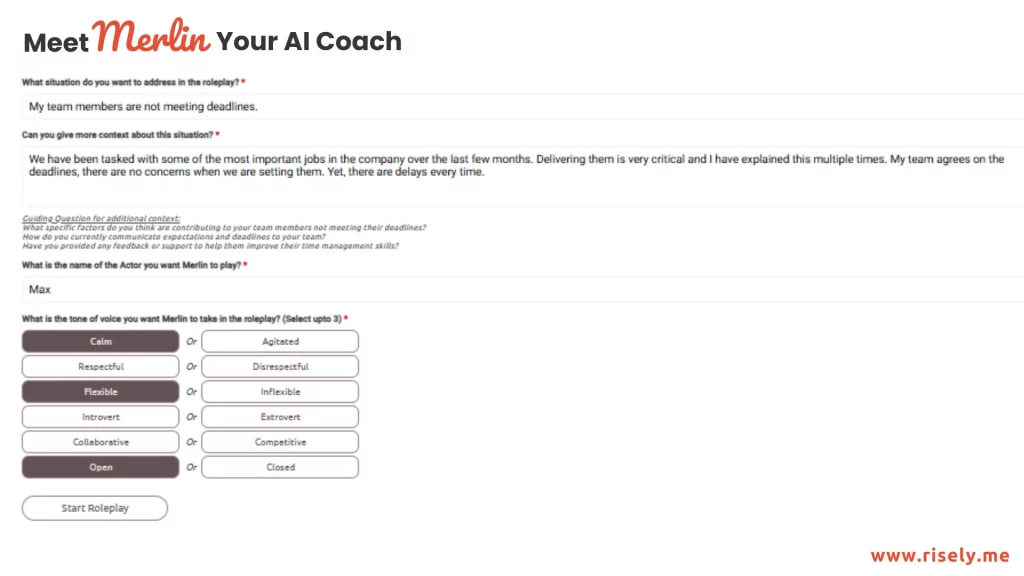 merlin - how to start with AI role play training partners 